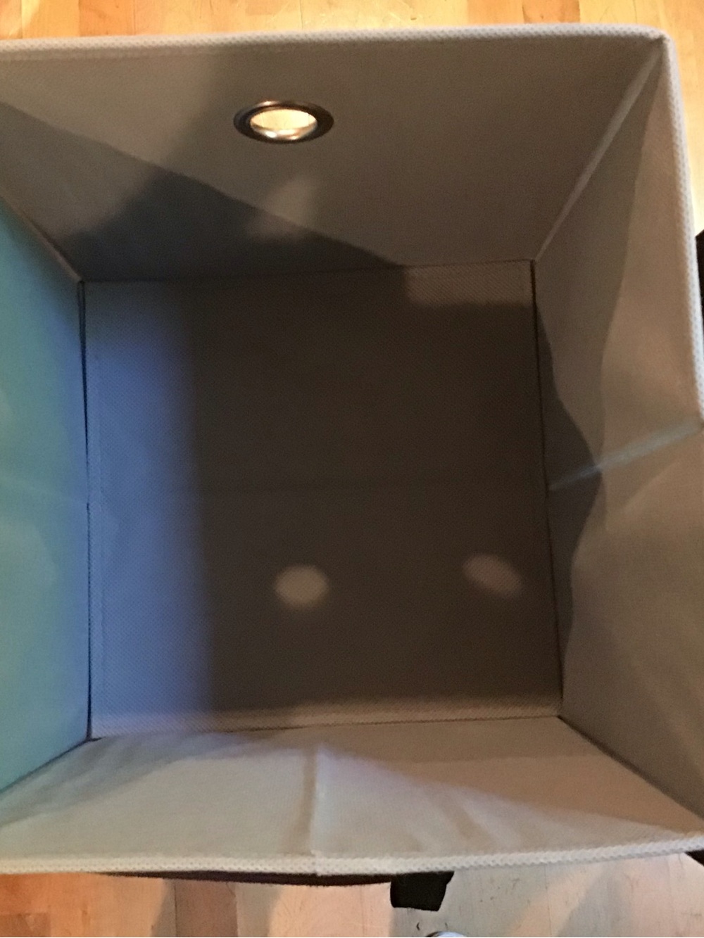 Gray Fabric Storage Bin with Metal Grommet Collapsible - Picture 5 of 6